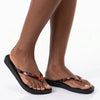 Ipanema Leopard Print Thong Strap Sandals - Black