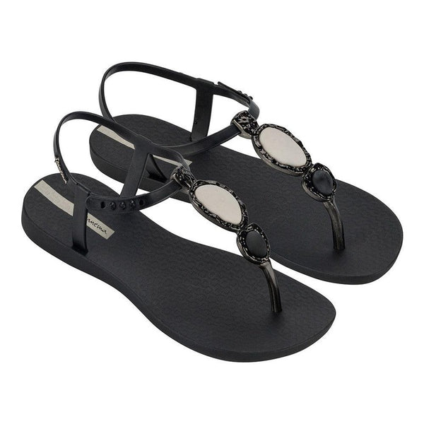 Ipanema Oval Trim Thong Sandals - Black-Ipanema-Buy shoes online