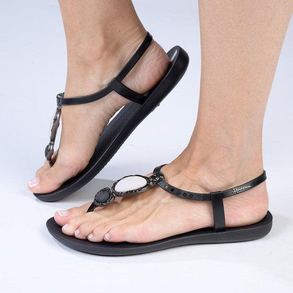 Ipanema Oval Trim Thong Sandals - Black-Ipanema-Buy shoes online