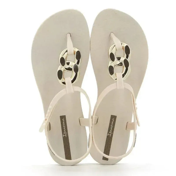 Ipanema Slingback Sandal With Trim - Beige / Gold