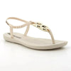 Ipanema Slingback Sandal With Trim - Beige White