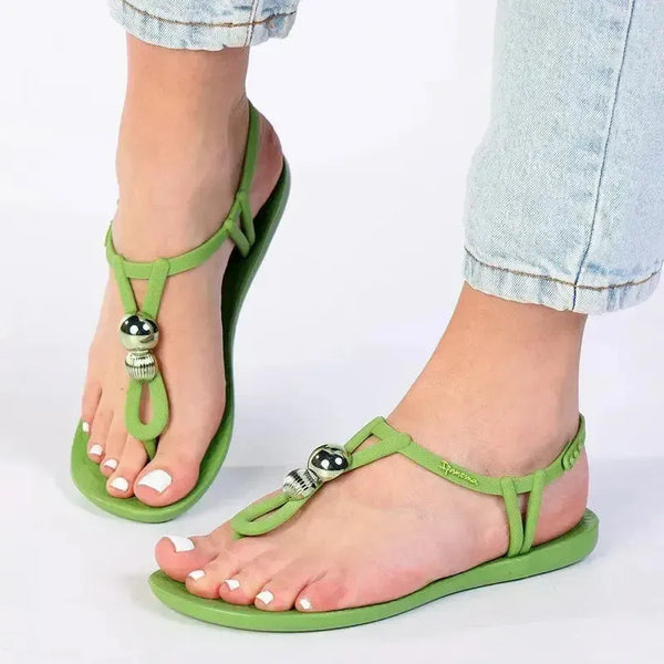 Ipanema Slingback Trim Sandals - Green/Silver