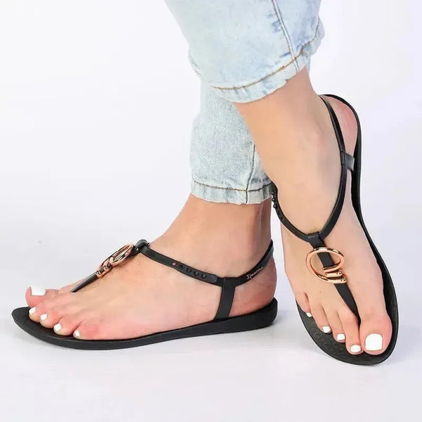Ipanema Trim Sandal With Slingback - Black/Gold/Pink