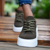 Julz Bari Leather Sneaker - Olive