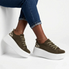 Julz Bari Leather Sneaker - Olive