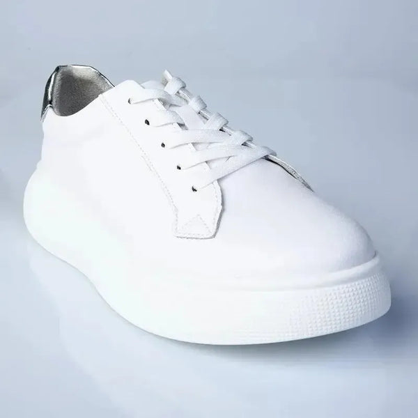Julz Bayley Leather Platform Sneaker - White