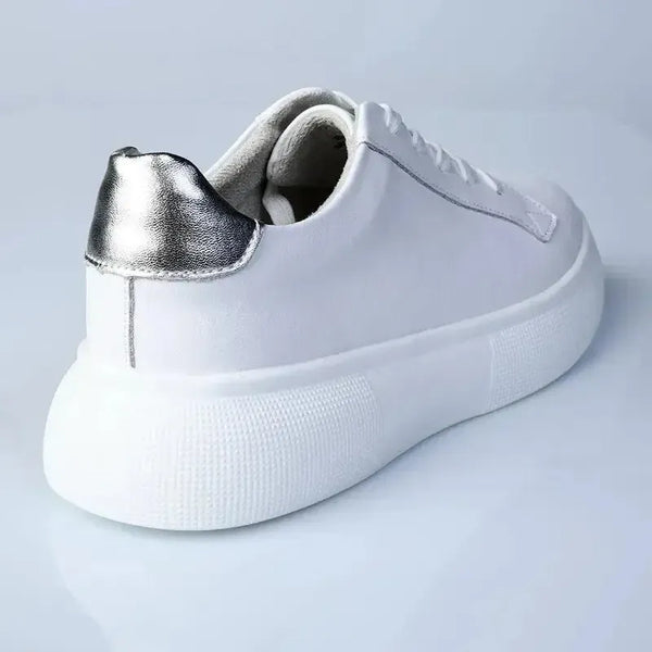 Julz Bayley Leather Platform Sneaker - White