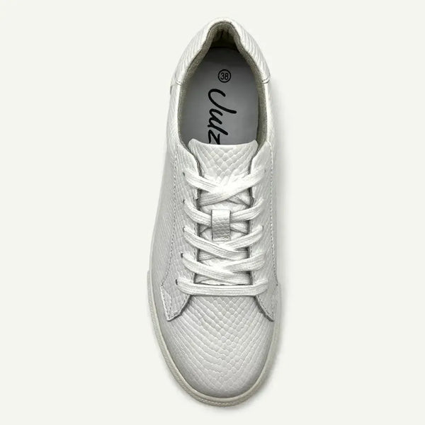 Julz Bayley Leather Sneaker - White Pebble