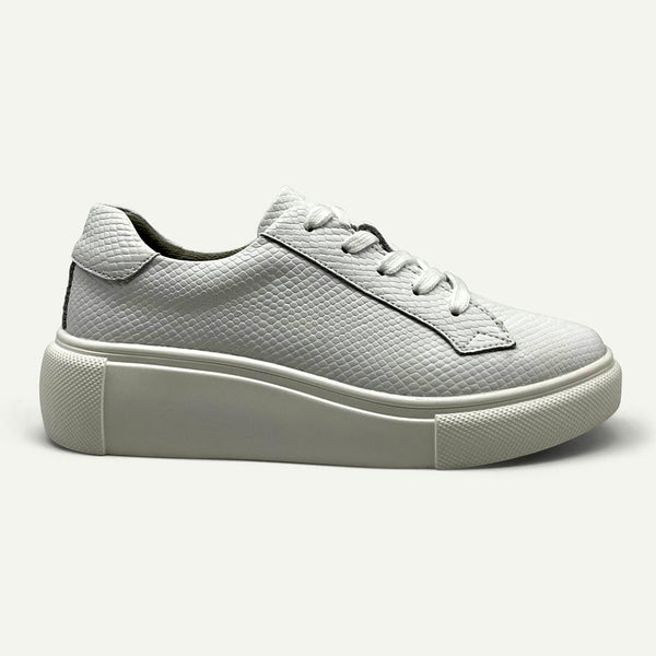 Julz Bayley Leather Sneaker - White Pebble