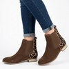 Julz Becky Leather Ankle Boot - Mocha Leopard