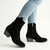 Julz Belle Leather Mid Calf Suede Boot - Black