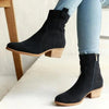 Julz Belle Leather Mid Calf Suede Boot - Navy