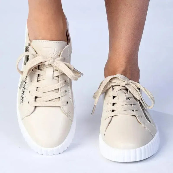Julz Callie Leather Sneaker - Beige