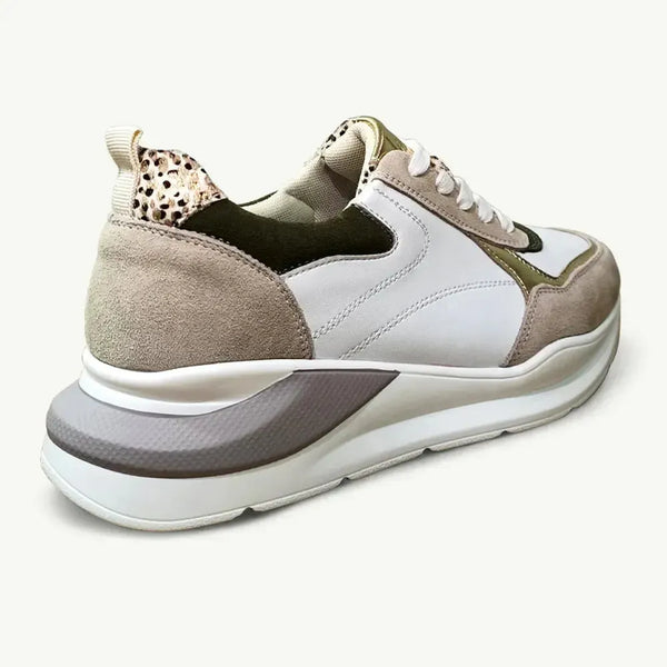 Julz Dara Leather Sneaker - Olive Neutral