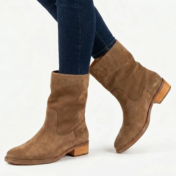Julz Florence Leather Boot - Stone