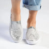 Julz Fran Leather Metalic Slip On- Silver