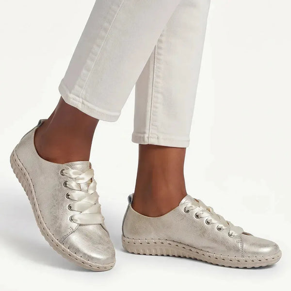 Julz Gina Leather Sneaker - Gold