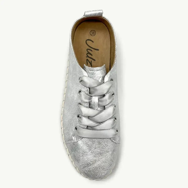 Julz Gina Leather Sneaker - Silver
