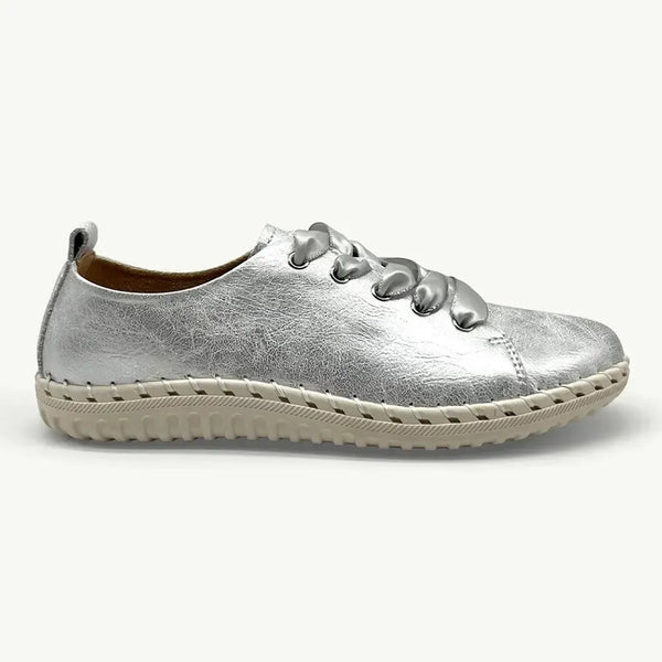 Julz Gina Leather Sneaker - Silver