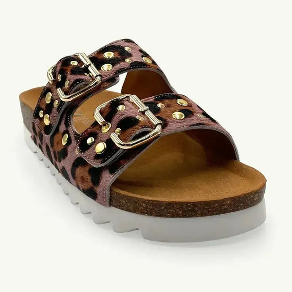 Julz Hudson Leather Sandal - Leopard
