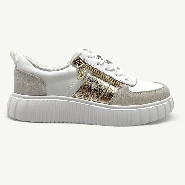 Julz Iris Leather Sneaker - White/Gold
