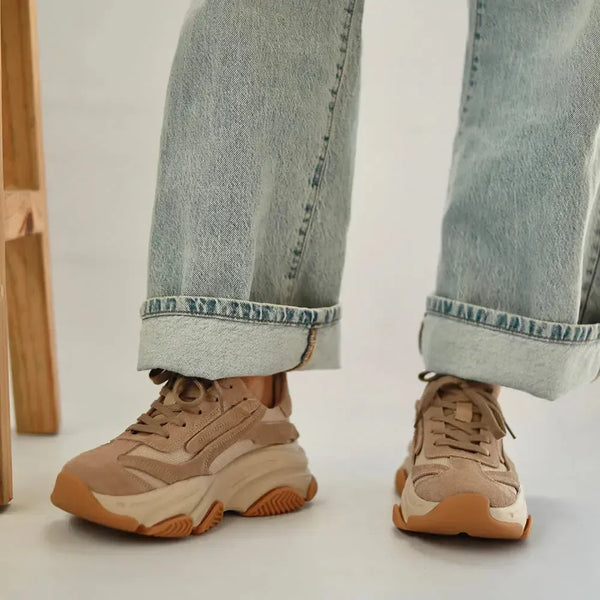 Julz Jess Leather Sneaker - Beige