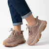 Julz Jess Leather Sneaker - Beige