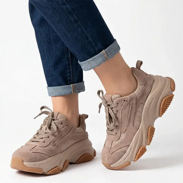 Julz Jess Leather Sneaker - Beige