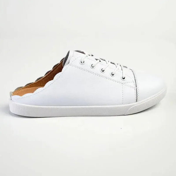 Julz Luka Leather Mule Slip On Sneaker - White