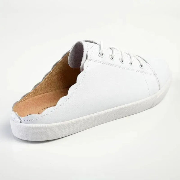Julz Luka Leather Mule Slip On Sneaker - White