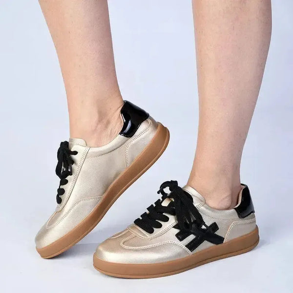 Julz Lumi Leather Sneaker - Gold