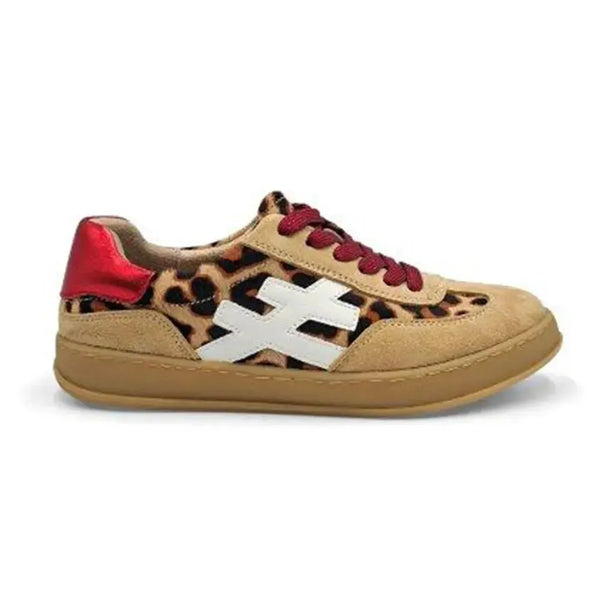 Julz Lumi Leather Sneaker - White/Red Leopard