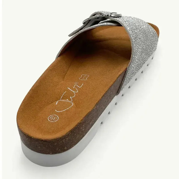 Julz Mason Leather Sandal - White Diamante