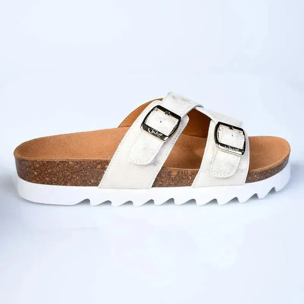 Julz Megan Leather Sandal - Champagne