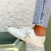 Julz Nicki Leather Sneaker With Star Detail -White