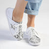 Julz Nicki Leather Sneaker With Star Detail -White/Silver