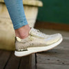 Julz Nina Suede Leather Sneaker - Gold Snake