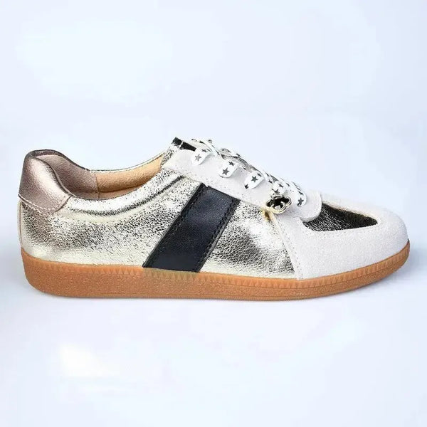 Julz Quinn Leather Sneaker - Black/Gold
