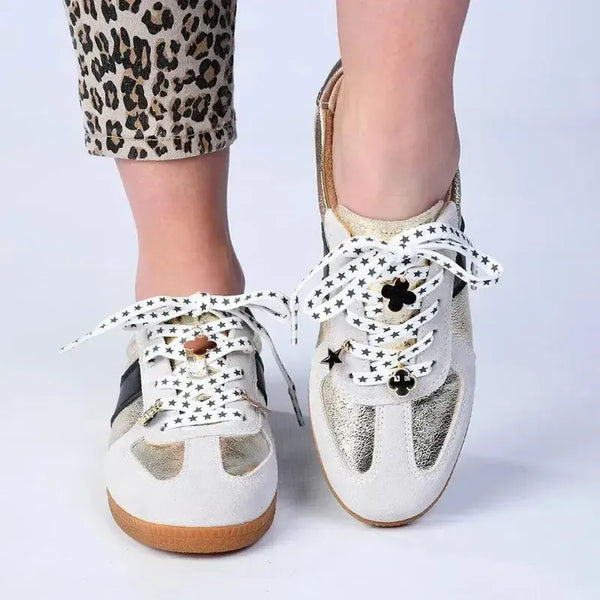 Julz Quinn Leather Sneaker - Black/Gold