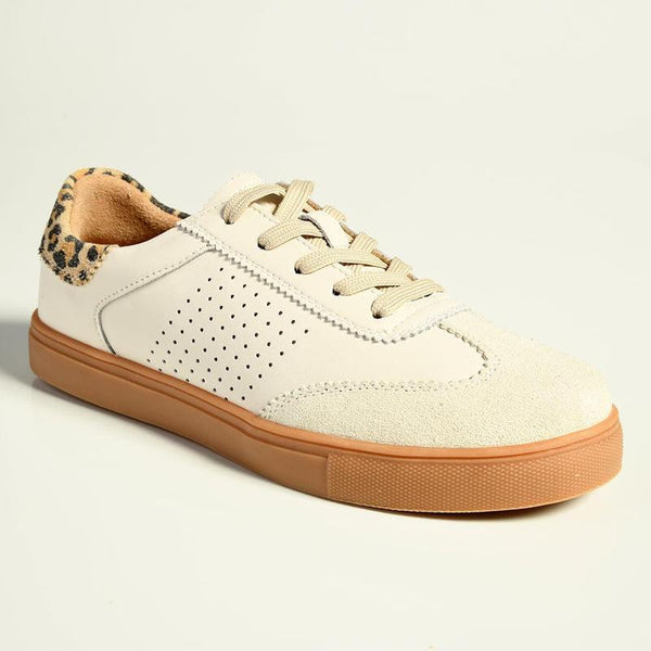 Julz Tamara Leather Leopard Sneaker - Beige / Leopard Scalloped-Julz-Buy shoes online