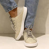Julz Valentina Leather Sneaker - Beige Champagne