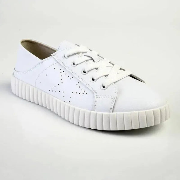 Julz Valentina Leather Sneaker - White