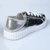 Julz Valentina Leather Sneaker With Star Detail - Silver