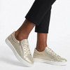Julz Valentina With Zip Leather Sneaker - Gold Shimmer