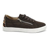 Julz Valentina With Zip Leather Sneaker - Leopard Black
