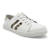 Julz Vicki Leather Sneaker - White Leopard Stripes