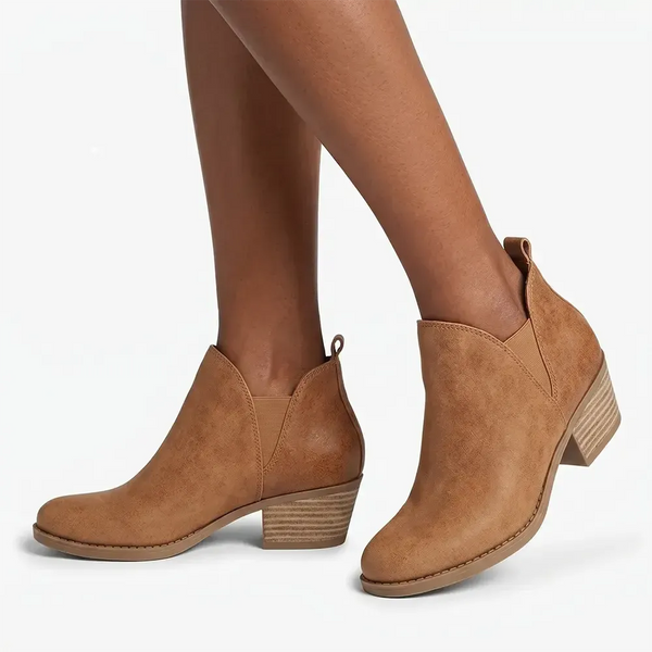Julz Yada Leather Ankle Boot - Caramel