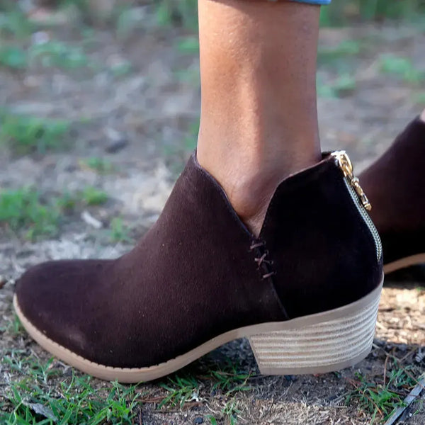 Julz Yara Leather Ankle Boot - Chestnut