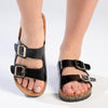 Madison 2 Buckle Comfort BF Sandals - Black-Madison Heart of New York-Buy shoes online
