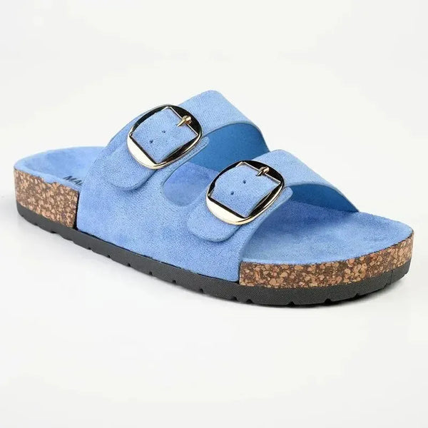 Madison 2 Buckle Comfort BF Sandals - Blue